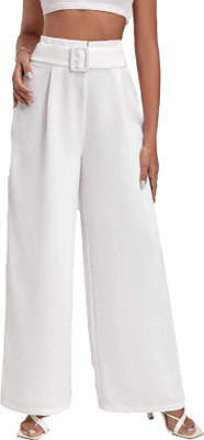 KOTTY Straight Fit Women White Trousers