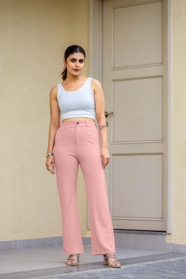 SAKHWALA Straight Fit Women Pink Trousers