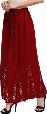 Jhumru Regular Fit Women Maroon Trousers