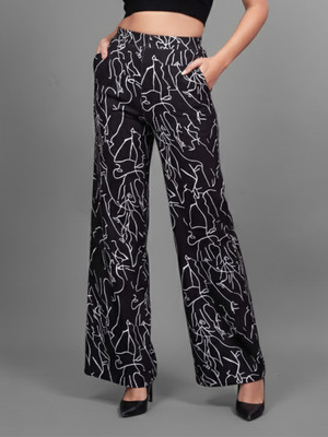 Moda Rapido Flared Women Black Trousers
