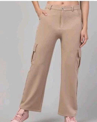 CROWN KING GARMENTS Loose Fit Women Beige Trousers