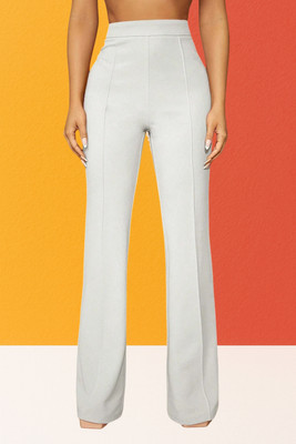 AKOTTY Comfort Fit, Regular Fit Women White Trousers