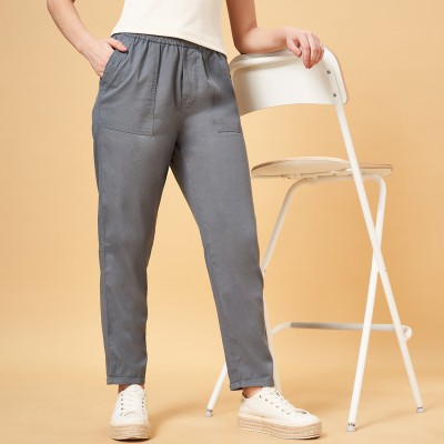 YU by Pantaloons Regular Fit Women Grey Trousers