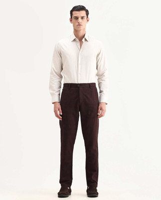 RARE RABBIT Regular Fit Men Brown Trousers