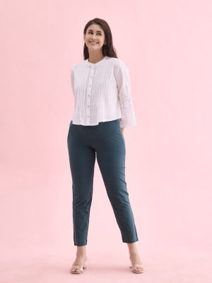 GO COLORS Regular Fit Women Blue Trousers