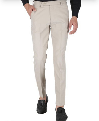 ABHIRAAM Regular Fit Men Beige Trousers