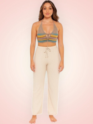 EpicDesigns Comfort Fit Women Beige Trousers