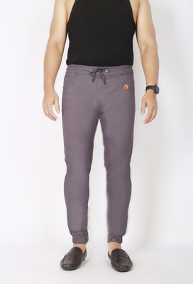 QFA Regular Fit Men Grey Trousers