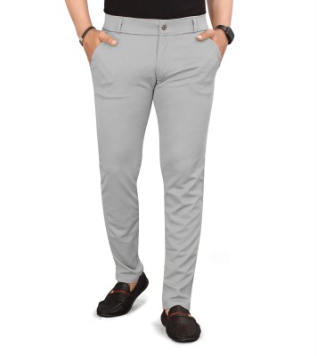 Hasti Creation Comfort Fit Men Grey Trousers