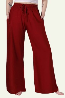 mmm Regular Fit Women Maroon Trousers