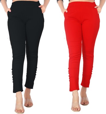 DEEPA ENTERPRISE Regular Fit Women Black, Red Trousers