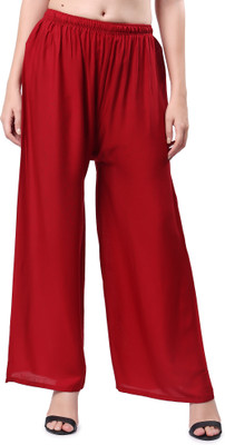 AARINK Flared Women Maroon Trousers