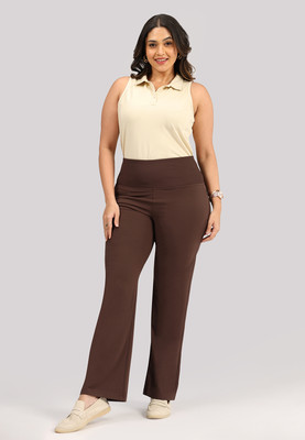 BlissClub Ultimate Sculpt Straight Pants - Tall Regular Fit Women Brown Trousers