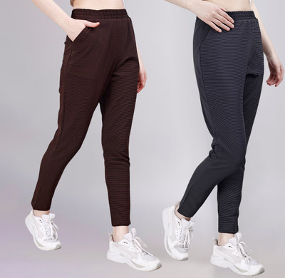 FEBVIBE Regular Fit Women Multicolor Trousers