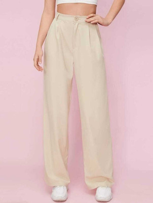 Broadstar Regular Fit Women Beige Trousers
