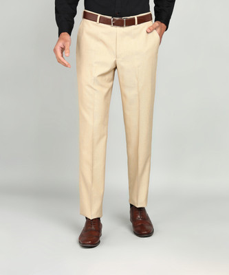 PARK AVENUE Regular Fit Men Beige Trousers