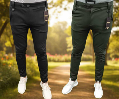 SPARKPLUG Comfort Fit Men Black, Green Trousers