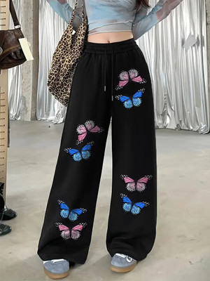 ERAWORLD Straight Fit Women Black Trousers