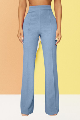 SKD TRENDZ Comfort Fit, Regular Fit Women Light Blue Trousers