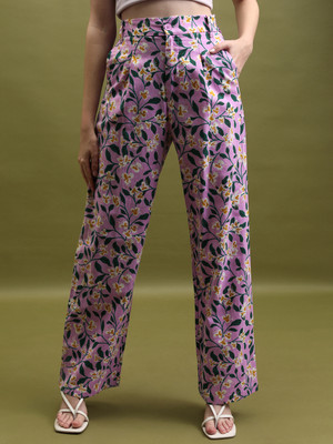 Tokyo Talkies Regular Fit Women Purple Trousers