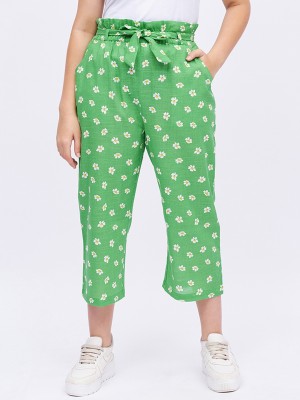 luyk Regular Fit Girls Green Trousers