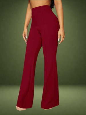 HouseOfCommon Regular Fit Women Maroon Trousers