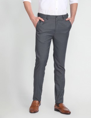 Arrow Newyork Slim Fit Men Grey Trousers