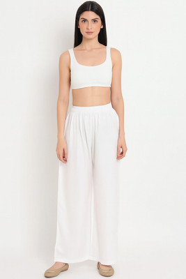 CMUNIQUECREATION Flared Women White Trousers