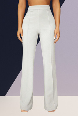 SKD TRENDZ Comfort Fit, Regular Fit Women White Trousers