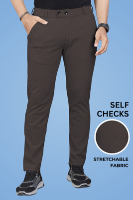 GIBBONTE Regular Fit Men Brown Trousers