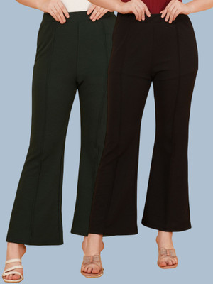 Kintu Parantu Regular Fit Women Green, Black Trousers