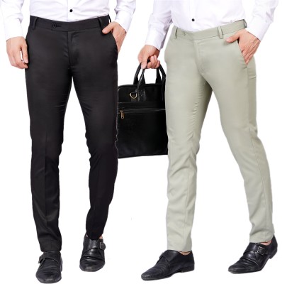 AXOLOTL Regular Fit Men Black, Green Trousers