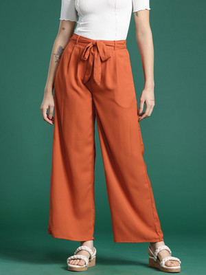 Dressberry Flared Women Red Trousers