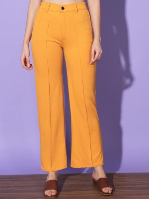 BuyNewTrend Relaxed Women Yellow Trousers