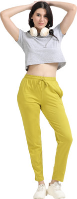 NAUGHTYWILD Regular Fit Women Yellow Trousers