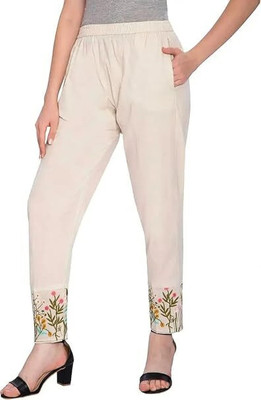 Arisha fashion Straight Fit Women White Trousers