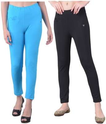 Comfort Lady Regular Fit Women Black, Light Blue Trousers