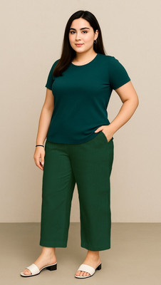 fashion plus point Regular Fit Women Dark Green Trousers
