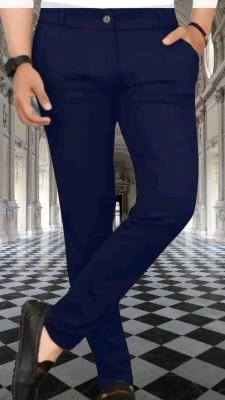 CIVIRASTYLE Regular Fit Men Blue Trousers