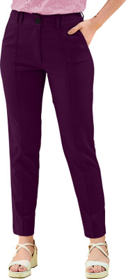 HEER FASHION Comfort Fit Women Purple Trousers