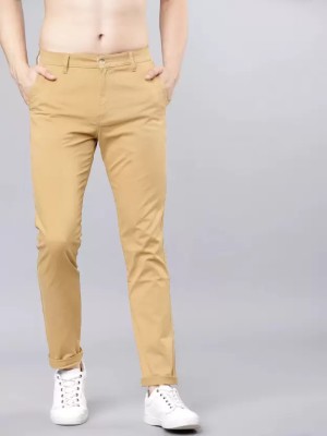 Blends Trendz Slim Fit Men Cream Trousers