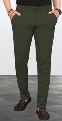 Advikfashion Slim Fit Men Green Trousers