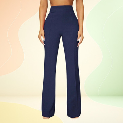 Anitafashion Loose Fit Women Dark Blue Trousers