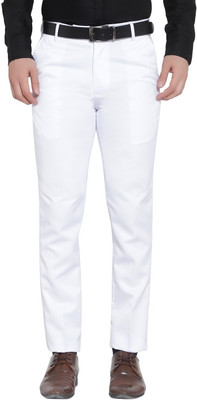 shbm Regular Fit Men White Trousers
