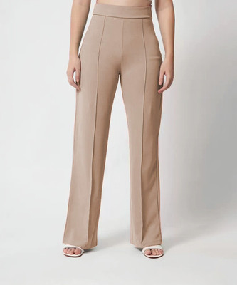 OOWL Regular Fit Women Beige Trousers