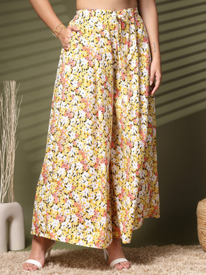 Dressberry Regular Fit Women Yellow Trousers