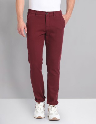 AD by Arvind Slim Fit Men Red Trousers