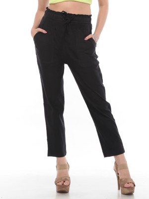 TRUELADY Regular Fit Women Black Trousers