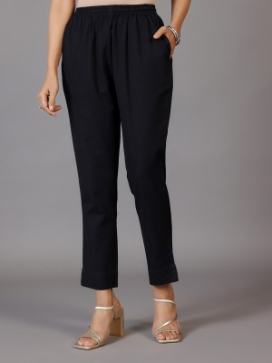 LIBAS Regular Fit Women Black Trousers