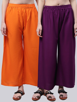 VALLES365 by S.c. Flared Women Orange, Purple Trousers